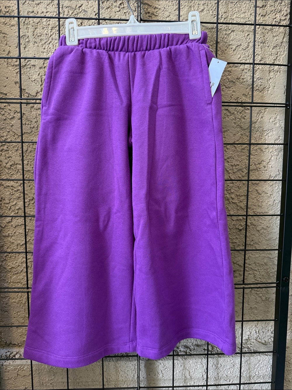 New Gap Kids Wide-Leg Purple Fleece Bottoms